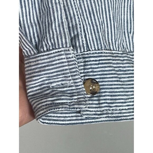 Christmas Striped Shirt L Cat Embroidery Festive Holiday Preppy Classic Retro - Picture 6 of 14